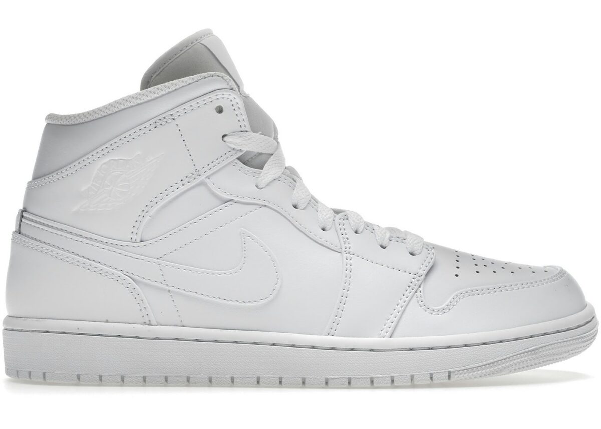 Jordan 1 Mid Triple White - 554724-136 - Acquista su ResellPiacenza