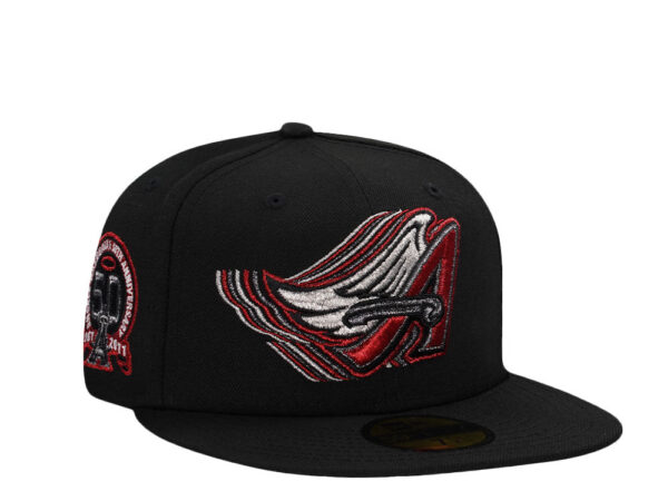 New Era® Anaheim Angels 50th Anniversary Metallic Black Prime Edition 59Fifty Fitted Cap - NE-EXC-NES8397-738-136 - Acquista su ResellPiacenza