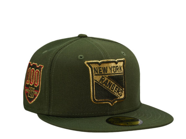 New Era® New York Rangers 100th Anniversary Rifle Green Prime Edition 59Fifty Fitted Cap - NE-EXC-NES9238-718-131 - Acquista su ResellPiacenza