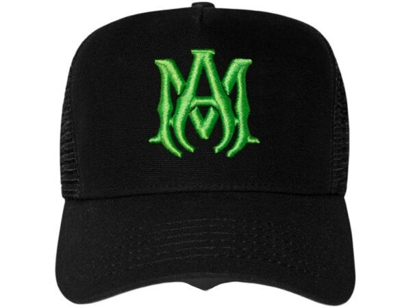AMIRI MA Logo Trucker Hat Cap Black/Green - PF22MAH002 001 - Acquista su ResellPiacenza