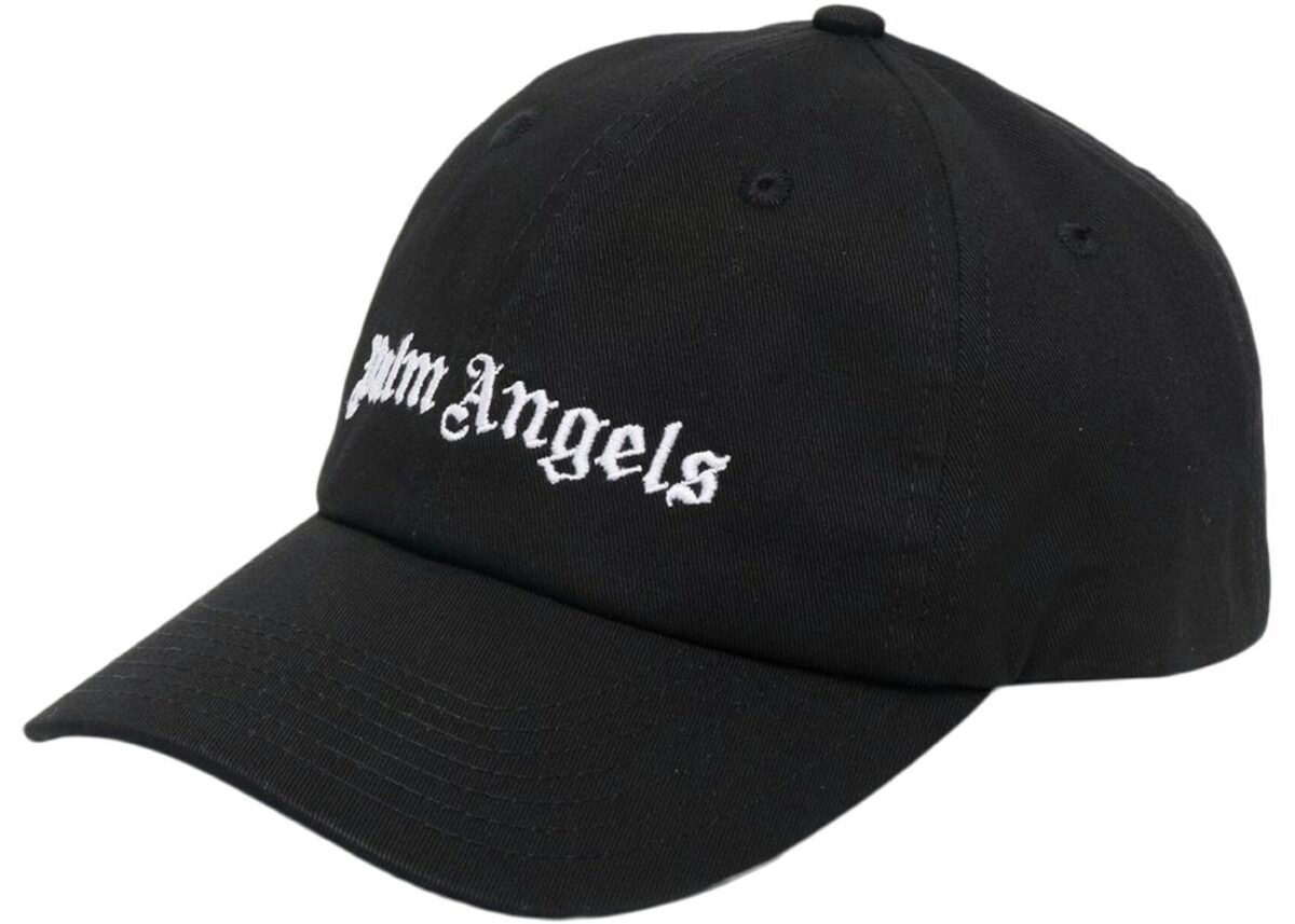 PMLB003C99FAB0011001.jpg Palm Angels Embroidered Gothic Intarsia Logo Strap-Back Cap Black/White (SS22) - PMLB003C99FAB0011001 - Acquista su ResellPiacenza
