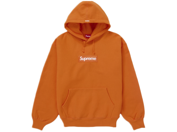 Supreme Box Logo Hooded Sweatshirt (FW24, Dark Orange) - SUP-BLH-FW24-DRK-ORG - Acquista su ResellPiacenza