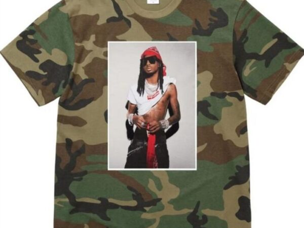 Supreme Playboi Carti Tee (FW25, Woodland Camo)