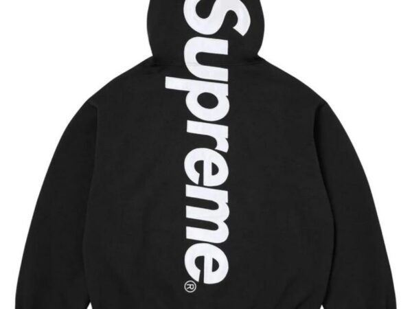 Satin Appliqué Hooded Sweatshirt (FW25, Black)