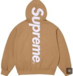 Satin Appliqué Hooded Sweatshirt (FW25, Tan)