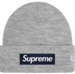 New Era® Box Logo Beanie (FW25, Heather Grey)