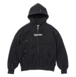 Supreme®/MM6 Maison Margiela Box Logo Zip Up Hooded Sweatshirt (SS26, Black)