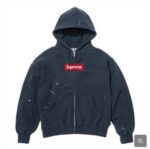 Supreme®/MM6 Maison Margiela Box Logo Zip Up Hooded Sweatshirt (SS26, Navy)