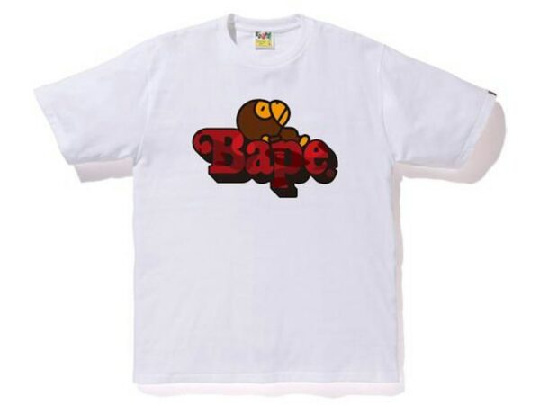 BAPE Color Camo Milo On Bape T-Shirt White/Red - bape-color-camo-milo-on-bape-t-shirt-white-red - Acquista su ResellPiacenza