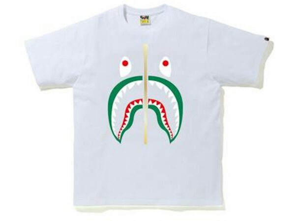 BAPE Colors Shark T-Shirt White/Blue - bape-colors-shark-t-shirt-white-blue - Acquista su ResellPiacenza