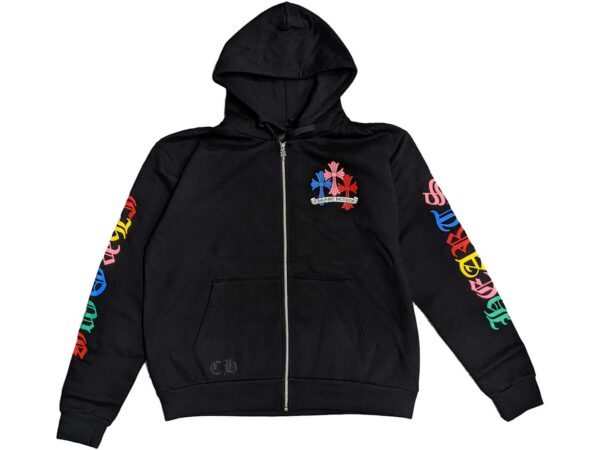 Chrome Hearts Multi Color Cross Cemetery Zip Up Hoodie Black - chrome-hearts-multi-color-cross-cemetery-zip-up-hoodie-black-gallery-1 - Acquista su ResellPiacenza