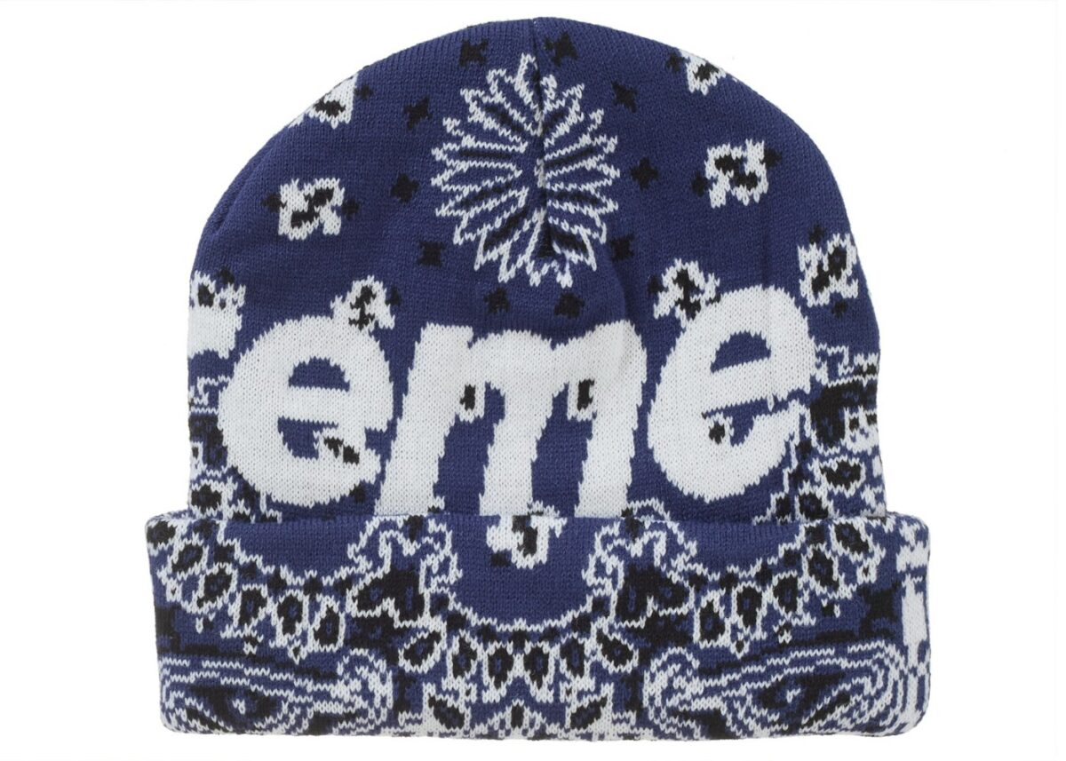 Supreme Bandana Big Logo Beanie Blue - supreme-bandana-big-logo-beanie-blue-gallery-1 - Acquista su ResellPiacenza