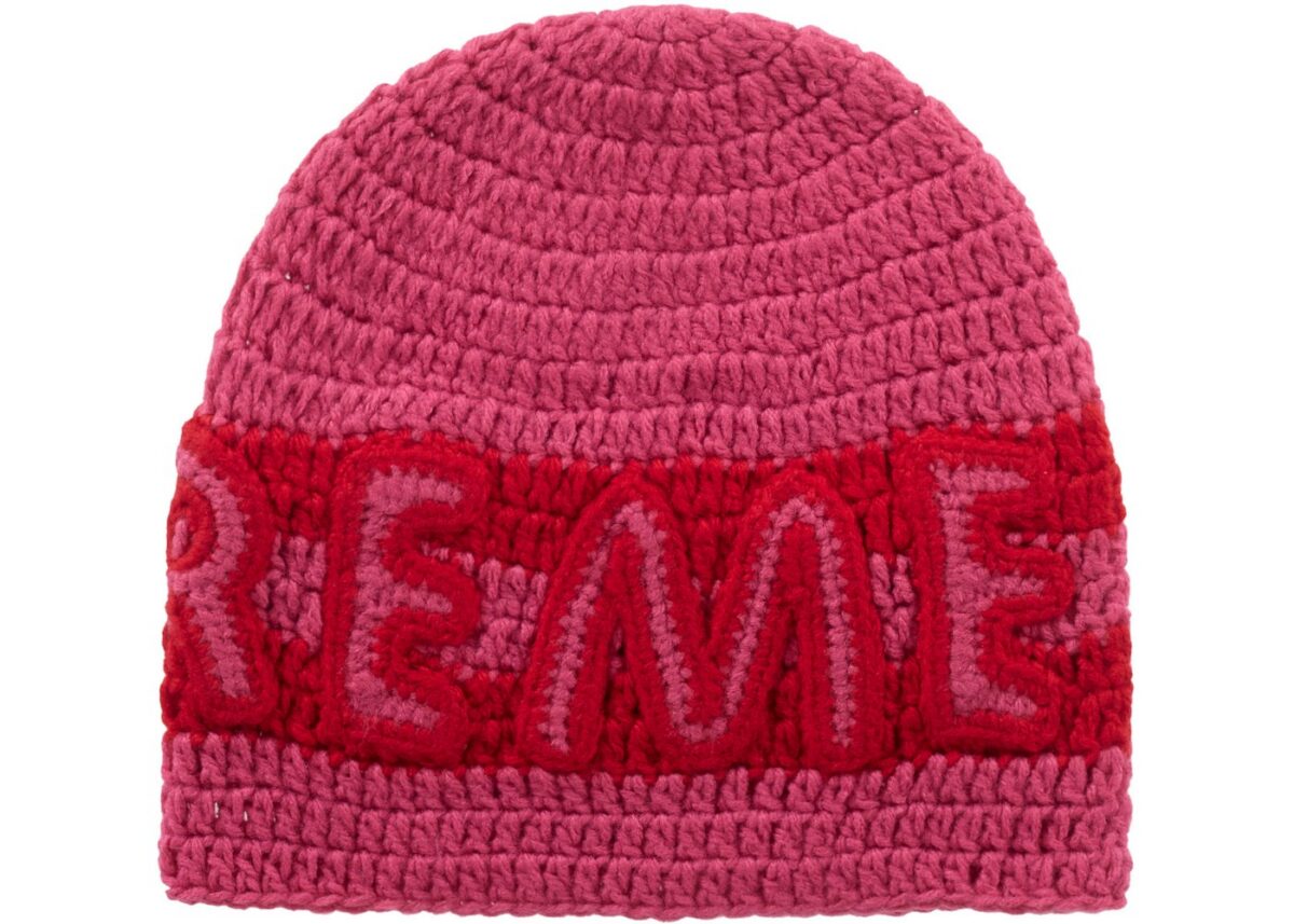 Supreme Crochet Logo Beanie Pink - supreme-crochet-logo-beanie-pink-gallery-1 - Acquista su ResellPiacenza