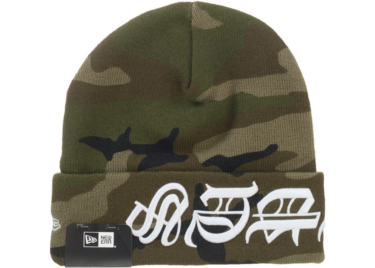 Supreme New Era Blackletter Beanie Woodland Camo - supreme-new-era-blackletter-beanie-camo-gallery-1 - Acquista su ResellPiacenza
