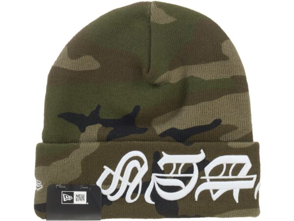Supreme New Era Blackletter Beanie Woodland Camo - supreme-new-era-blackletter-beanie-camo-gallery-1 - Acquista su ResellPiacenza