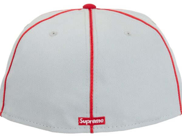 Supreme x New Era Piping Script Logo Cap Grey - supreme-piping-script-logo-new-era-grey-gallery-1 - Acquista su ResellPiacenza