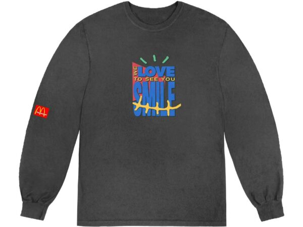 Travis Scott x McDonald's Smile L/S T-Shirt Washed Black - travis-scott-x-mcdonalds-smile-l-s-t-shirt-washed-black - Acquista su ResellPiacenza