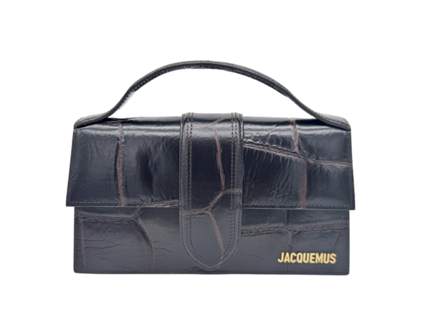 Jacquemus® Le Grand Bambino - Croco Dark Brown - JAC-GRB-CROCO-DARK-B-019 - Acquista su ResellPiacenza