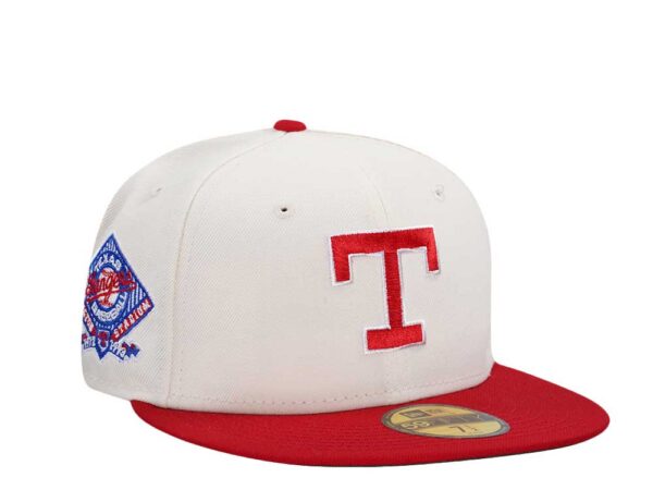 New Era® Texas Rangers Arlington Stadium Chrome Throwback Two Tone Edition 59Fifty Fitted Cap - NE-EXC-NES4364-718-154 - Acquista su ResellPiacenza