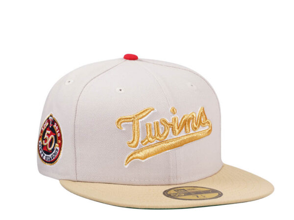 New Era® Minnesota Twins 50th Season Stone Gold Two Tone Edition 59Fifty Fitted Cap - NE-EXC-NES5227-714-145 - Acquista su ResellPiacenza