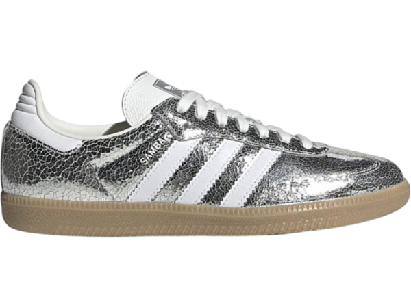 ADIDAS Samba OG Silver Metallic Cracked Leather (Women's)