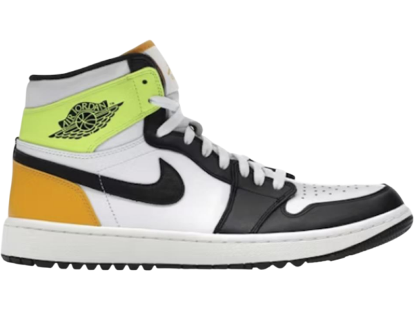 Jordan 1 Retro High G White University Gold Volt Black