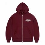 Corteiz Alcatraz Full Zip Hoodie (Burgundy)