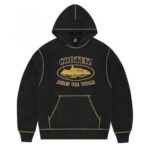 Corteiz Rules The World Alcatraz Hoodie (Black/Gold)