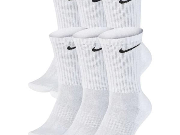 Nike Socks - Everyday Lightweight Crew White 6-PACK