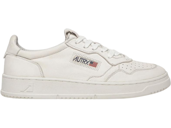 Autry Medalist Low White Super Soft Napa Leather