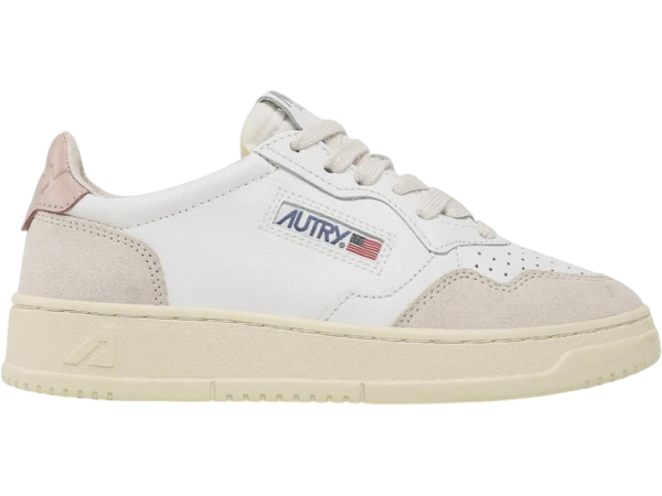 Autry Medalist Leather Low White Pink (Women's)