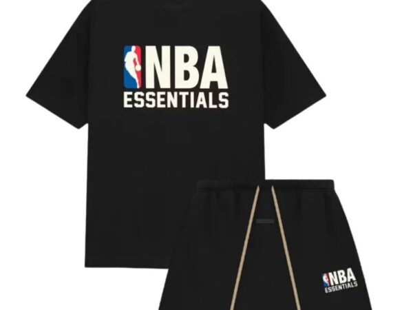 Fear of God Essentials x NBA T-Shirt + Shorts Set Black Multicolor